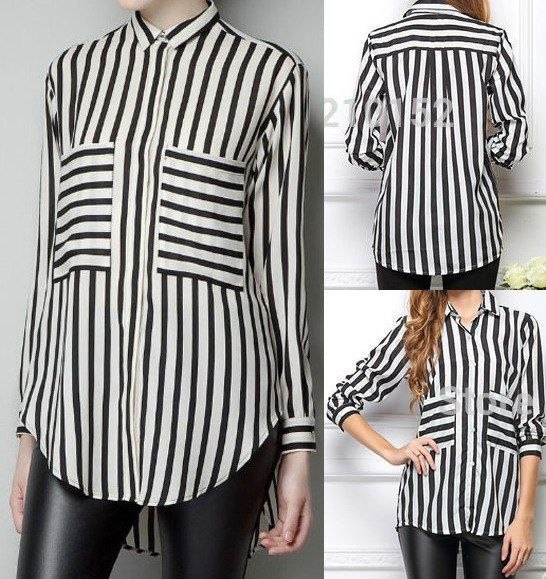 ПОЛОСАТАЯ БЛУЗА-РУБАШКАВыкройка на размеры с 36 по 56ПОРТУГАЛЬСКИЕ РАЗМЕРЫ ЖЕНСК...