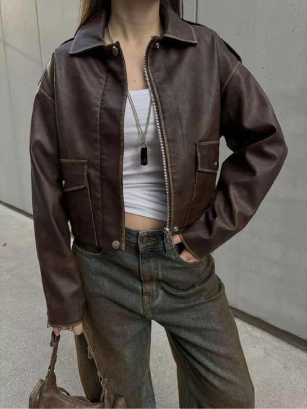 Бомбер кожаный  Идеальный выбор для тех, кто ценить не только моду, но и комфорт...