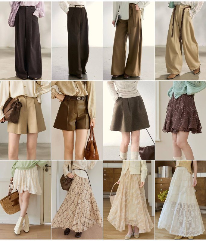 Брюки и юбки у Mishow тоже нейтральных оттенков, но тут уже есть модные принты, ...