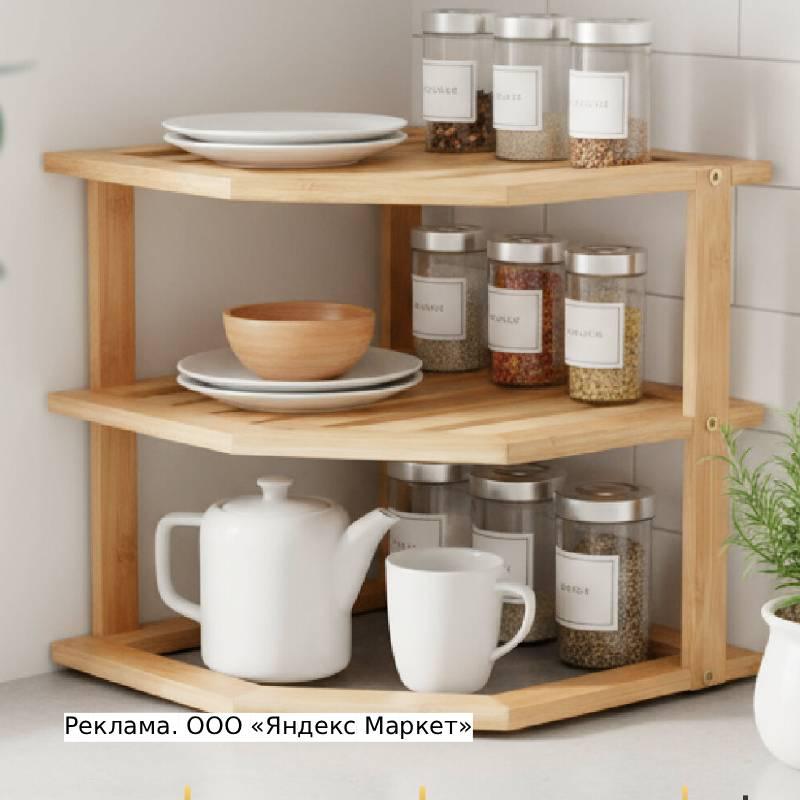 Деревянная подставка со скидкой 60%На ней удобно хранить специи, посуду, космети...