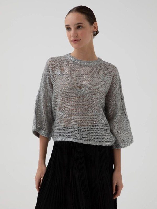 Джемпер с коротким цельновязанным рукавом от PesericoНесомненно, 90% успеха этой...