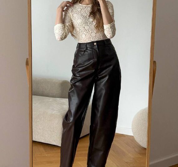 Комбо обзор лонгслив (Beige Oneck, L) https://myali.shop/sqroxlштаны из экокожи …