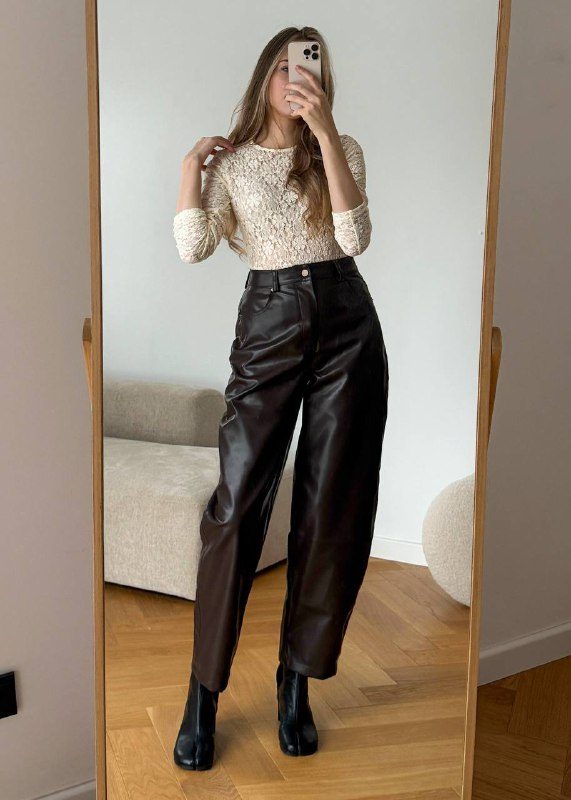 Комбо обзор лонгслив (Beige Oneck, L) https://myali.shop/sqroxlштаны из экокожи ...