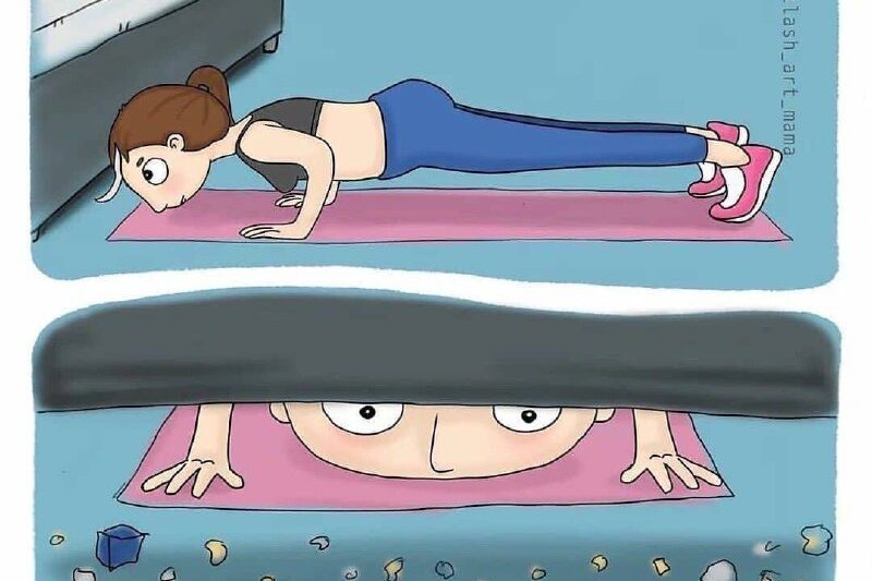 Побочка занятий спортом дома: пару подходов с отжиманиями, которые плавно перете…