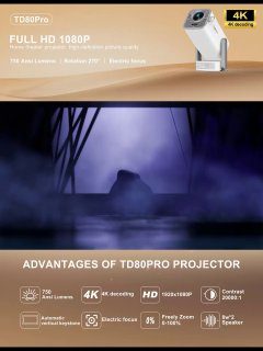 Проектор ThundeaL TD80 Pro — портативное устройство с поддержкой 4K-разрешения д…