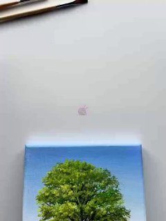 Яркий пейзаж с деревом красками  Пейзаж с деревом в яркой цветовой гамме наполня…