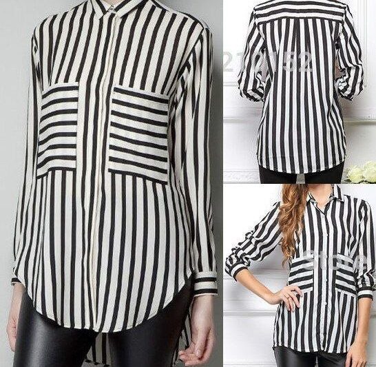 ПОЛОСАТАЯ БЛУЗА-РУБАШКАВыкройка на размеры с 36 по 56ПОРТУГАЛЬСКИЕ РАЗМЕРЫ ЖЕНСК…