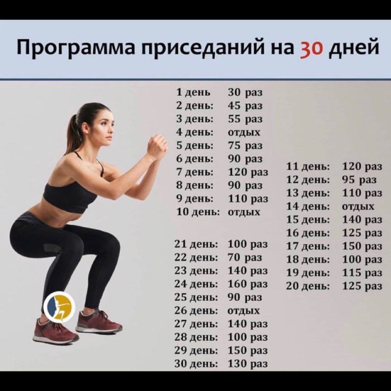 Пpoграмма присeданий нa меcяц!...