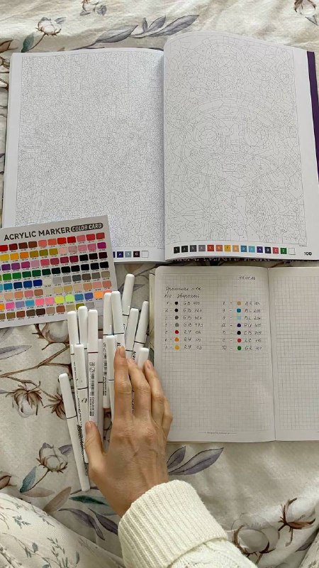 Раскрашивание по номерамЧто нужно:раскраска по номераммаркеры разного оттенка К...